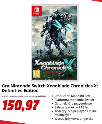 Gra Nintendo Switch Xenoblade Chronicles X: Definitive Edition promocja w Media Markt