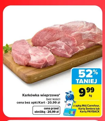 Szynka delikatna wieprzowa bez kości promocja w Carrefour Market