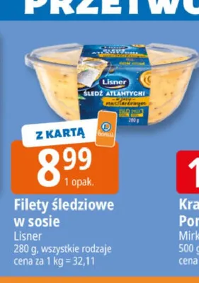 Filety śledziowe w sosie Lisner promocja w Leclerc