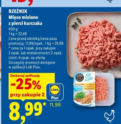 Mięso mielone z piersi kurczaka Rzeźnik promocja w Lidl