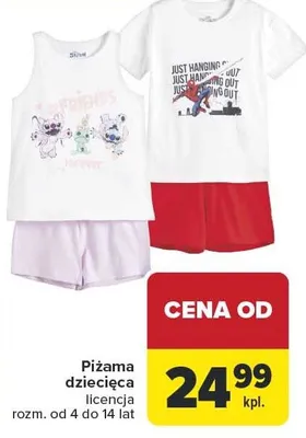 Piżama dziecięca licencja promocja w Carrefour