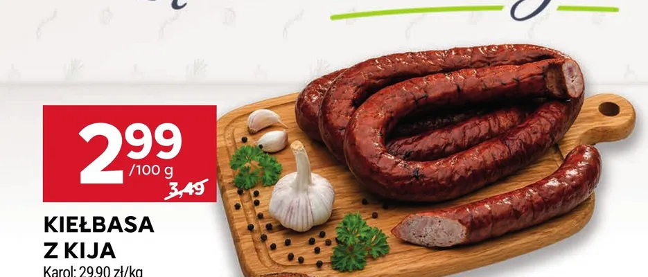 Kiełbasa z kija Karol promocja w Stokrotka