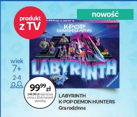Gra rodzinna Labyrinth K-Pop Demon Hunters Ravensburger promocja w Empik