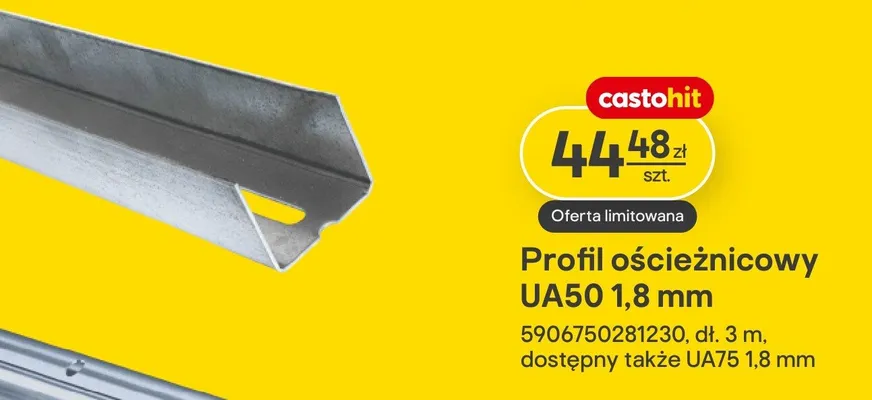 Profil ościeżnicowy UA50 1,8mm promocja w Castorama