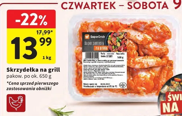 Skrzydełka na grill SuperDrob promocja w Intermarche