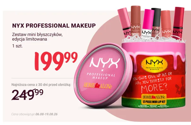 Zestaw mini błyszczyków NYX Professional Makeup Home Alone edycja limitowana promocja w Rossmann