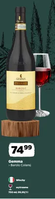 Wino czerwone wytrawne Gemma Barolo Colarej promocja w Netto