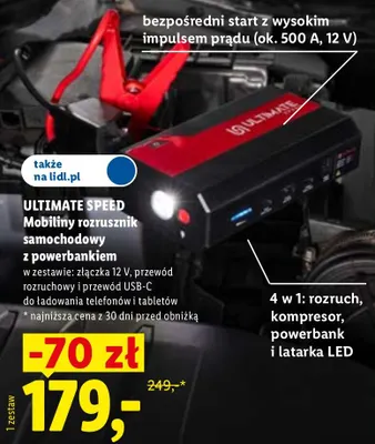Mobilny rozrusznik samochodowy z powerbankiem Ultimate Speed promocja w Lidl