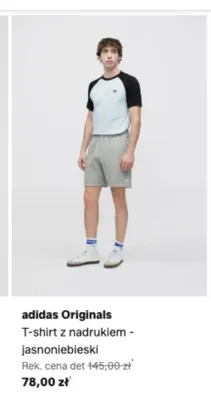 T-shirt z nadrukiem adidas Originals - jasnoniebieski promocja w Lounge by Zalando