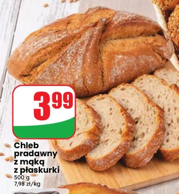 Chleb pradawny z mąką z płaskurki promocja w Dino