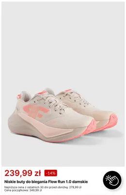 Niskie buty do biegania Flow Run 1,0 damskie 4F promocja w 4F