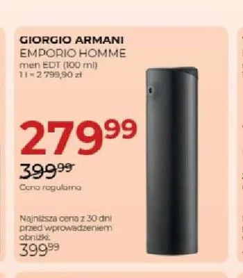 Woda toaletowa Giorgio Armani Emporio Homme promocja w Drogerie Jawa