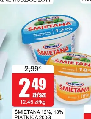 Śmietana Piątnica 18% promocja w Bingo