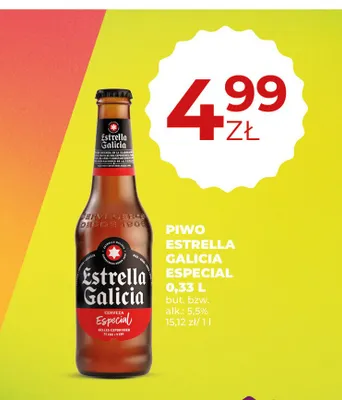 Piwo Estrella Galicia Especial promocja w Duży Ben