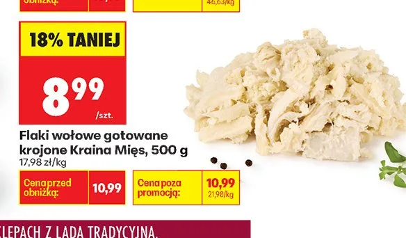 Flaki wołowe gotowane krojone Kraina Mięs promocja w Biedronka
