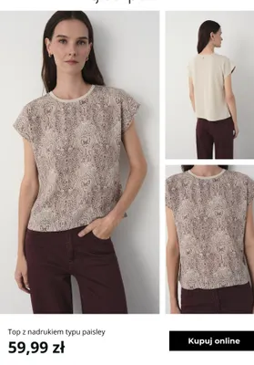 Top z nadrukiem typu paisley Greenpoint promocja w Greenpoint