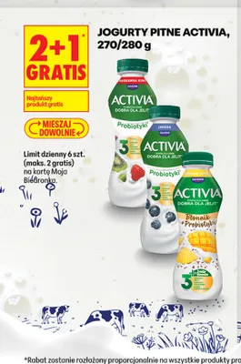 Jogurt pitny Activia truskawka kiwi promocja w Biedronka
