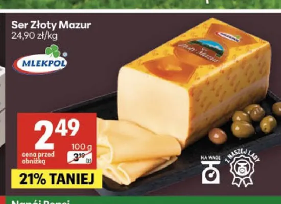 Ser Złoty Mazur Mlekpol promocja w Delikatesy Centrum