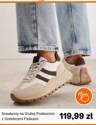 Sneakersy na grubej podeszwie z ozdobnymi paskami born2be promocja w Born2be