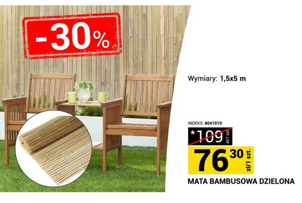 Mata bambusowa dzielona 1,5x5m promocja w Merkury Market
