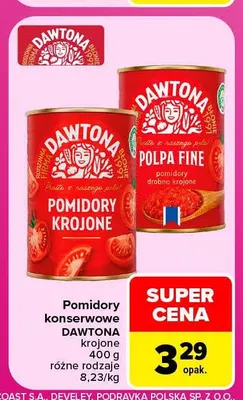 Pomidory konserwowe krojone Dawtona promocja w Carrefour Market