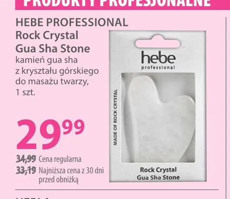 Rock Crystal Gua Sha Stone kamień gua sha z kryształu górskiego do masażu twarzy Hebe Professional promocja w Hebe