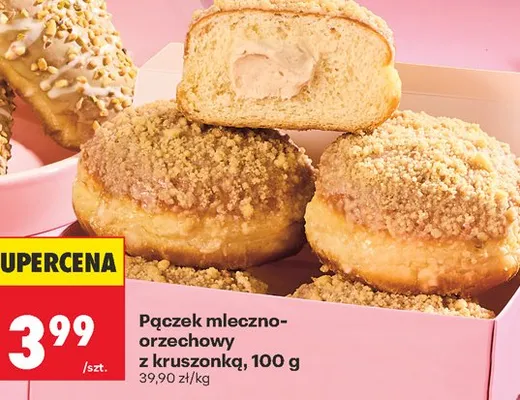 Pączek mleczno-orzechowy z kruszonką promocja w Biedronka