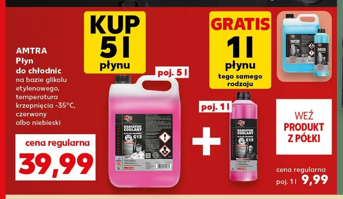 Płyn do chłodnic czerwony Amtra promocja w Kaufland