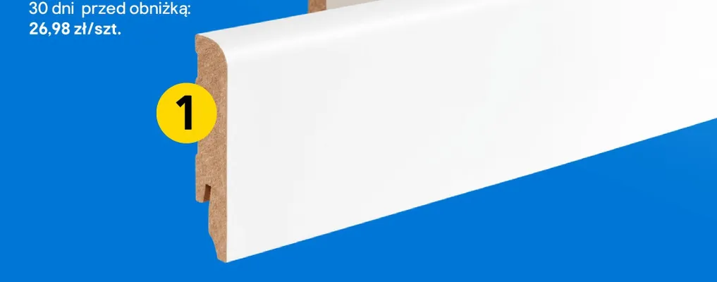 Listwa MDF GoodHome biała wys. 8 cm promocja w Castorama