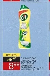 Mleczko czyszczące Cif 750-780ml promocja w Wafelek