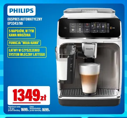 Ekspres automatyczny EP3343/90 Philips promocja w RTV EURO AGD