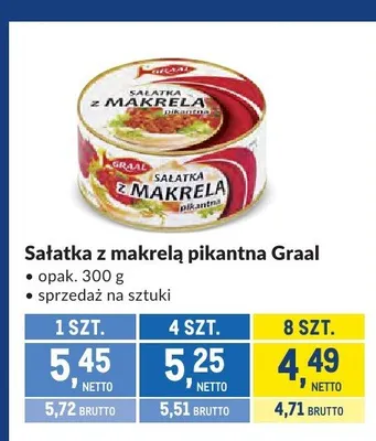 Sałatka z makrelą pikantna Graal promocja w Makro