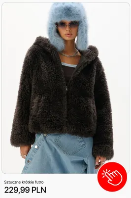 Sztuczne krótkie futro Cropp promocja w Cropp