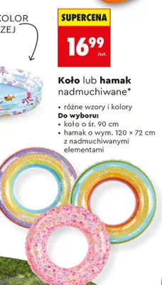 Koło lub hamak nadmuchiwane promocja w Biedronka
