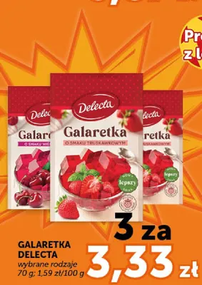 Galaretka o smaku truskawkowym Delecta promocja w Groszek