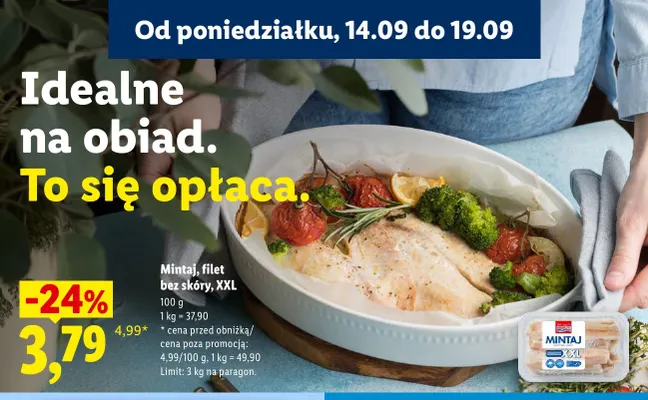 Mintaj filet bez skóry XXL promocja w Lidl
