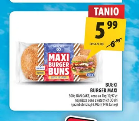 Bułki Burger Maxi Dan Cake promocja w Arhelan