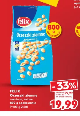 Orzeszki ziemne smażone solone Felix promocja w Kaufland
