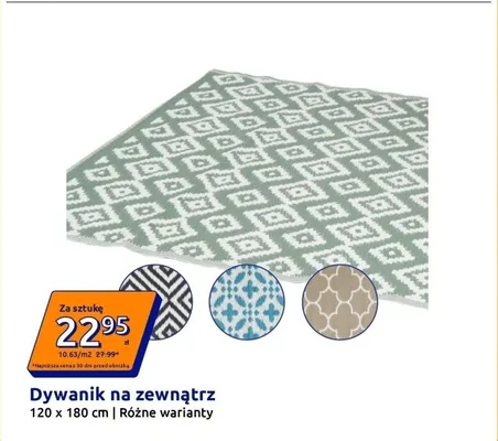 Dywanik na zewnątrz 120x180 cm promocja w Action