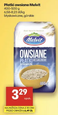 Płatki owsiane błyskawiczne, górskie promocja w Delikatesy Centrum