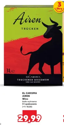 Wino białe wytrawne El Carisma Airen Trocken promocja w Kaufland