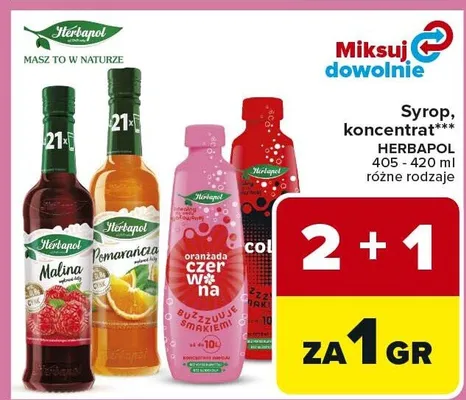Syrop, koncentrat różne rodzaje promocja w Carrefour Market