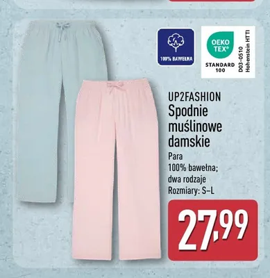 Spodnie muślinowe damskie UP2FASHION promocja w Aldi