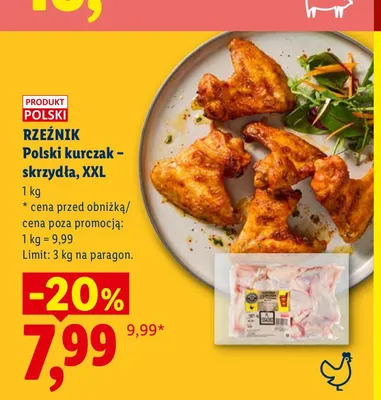 Polski kurczak skrzydła XXL Rzeźnik promocja w Lidl
