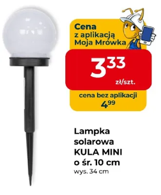 Lampka solarna Kula Mini ø śr. 10 cm promocja w PSB Mrówka