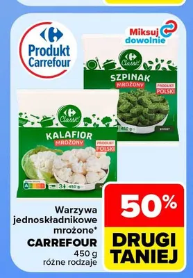 Warzywa jednoskładnikowe mrożone Carrefour promocja w Carrefour Market