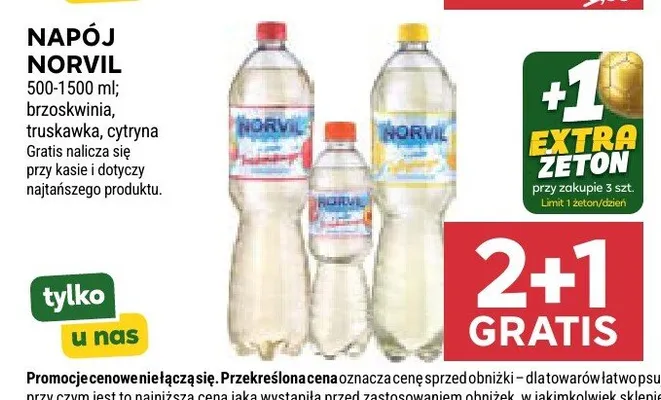 Napój Norvil truskawka promocja w Stokrotka