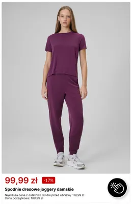 Spodnie dresowe joggery damskie promocja w 4F