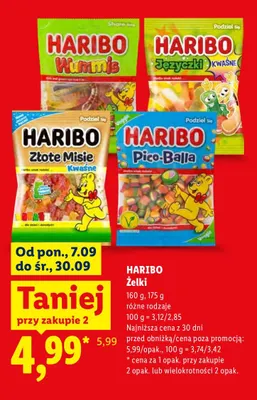 Żelki Haribo Języczki kwaśne promocja w Lidl
