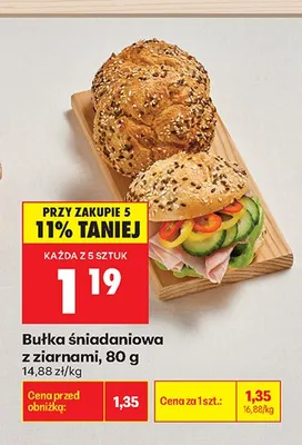 Bułka śniadaniowa z ziarnami promocja w Biedronka